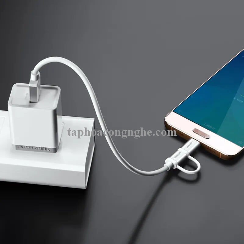 Ugreen 20871 0.5M màu trắng Dây USB 2.0 sang Type-C đầu nhôm US177 30020871